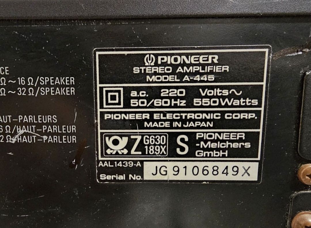 Wzmacniacz Pioneer A-445, 2*100 w