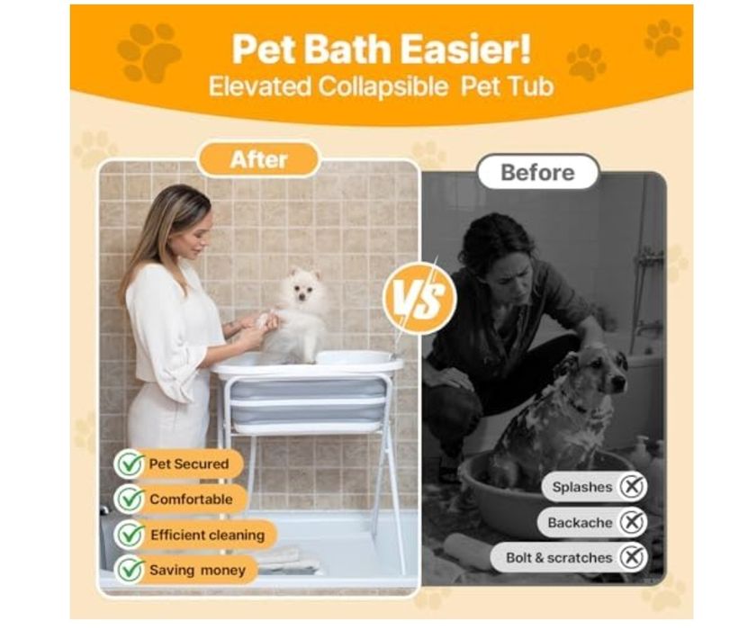 Przenośna składana wanna do mycia dla zwierząt