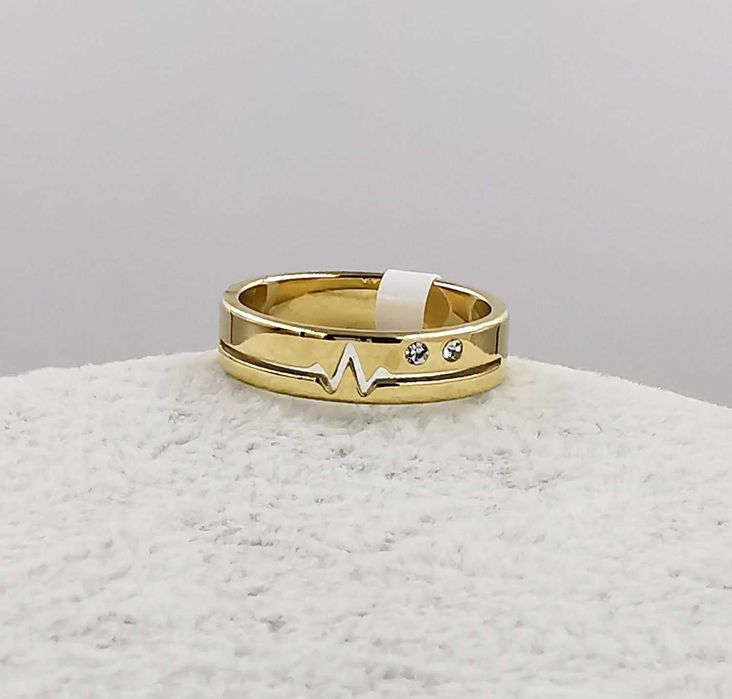 Pierścionek obrączka złota stal chirurgiczna średnica 20 mm