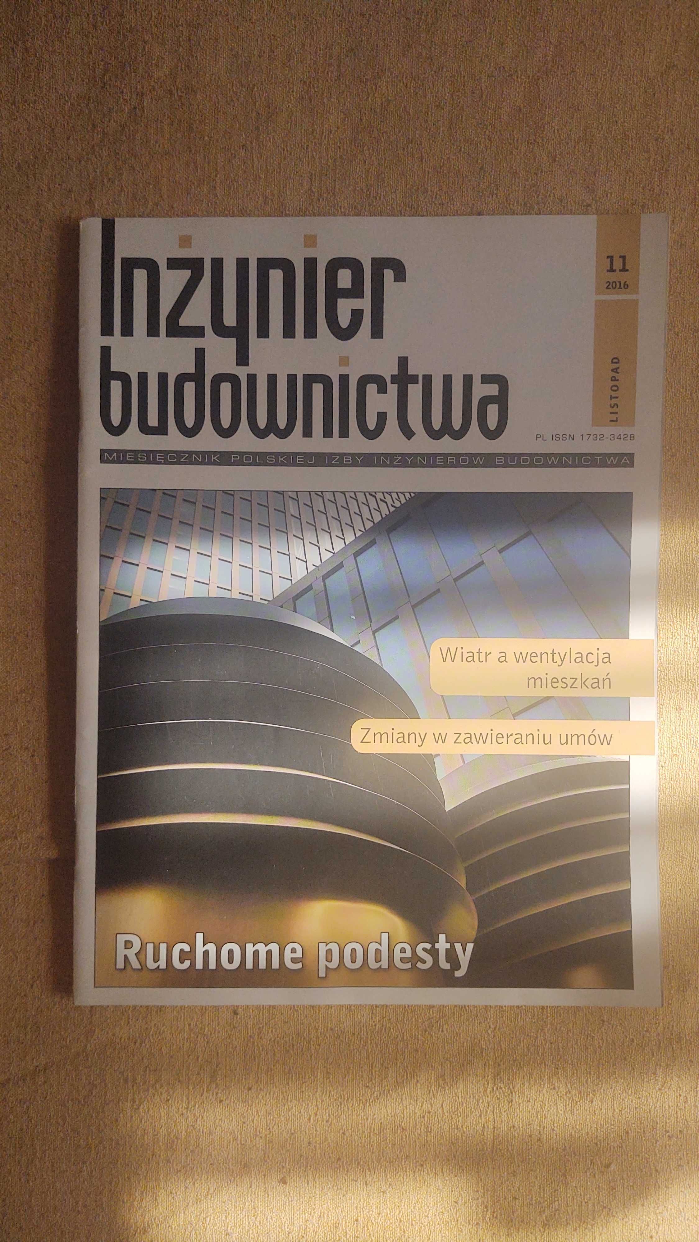 Zestaw czasopism Inżynier budownictwa 11/2016, 12/2016