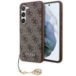 Etui Guess 4G Charms Collection na Samsung Galaxy S23 - brązowe
