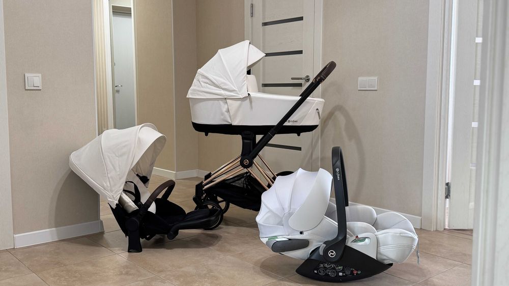 Дитяча коляска Cybex Priam 4.0 коляска 3 в 1 Off White шасі Rosegold