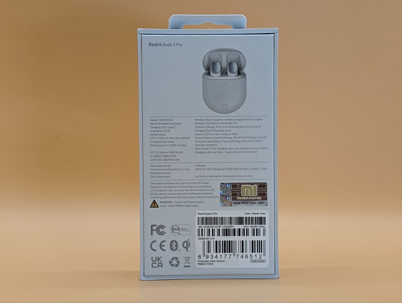 Розпродаж. Навушники Redmi Buds 3 Pro (BHR5194GL) Glacier Grey сірі