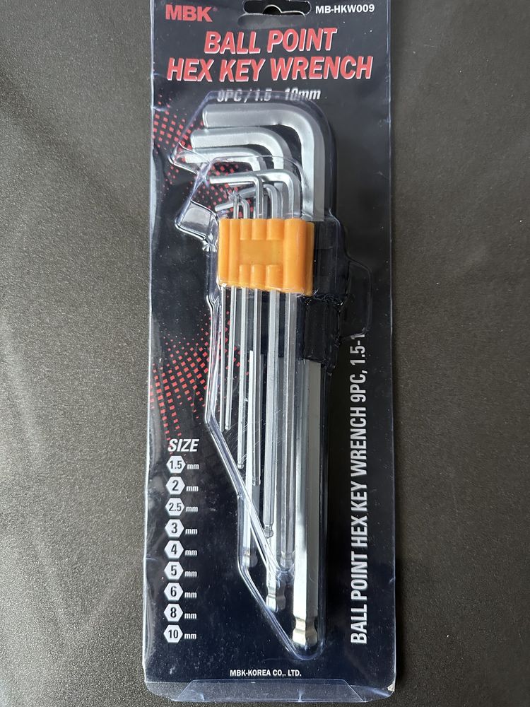 Набор шестигранников Birzman Hex Key Set 9pcs Long Arm Ball Point