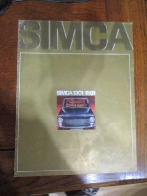 folheto vintage publicitário  Simca 1301 ,  1501