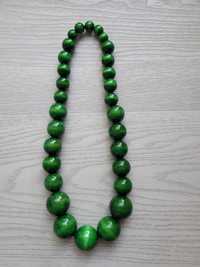 Zielone drewniane korale naszyjnik biżuteria