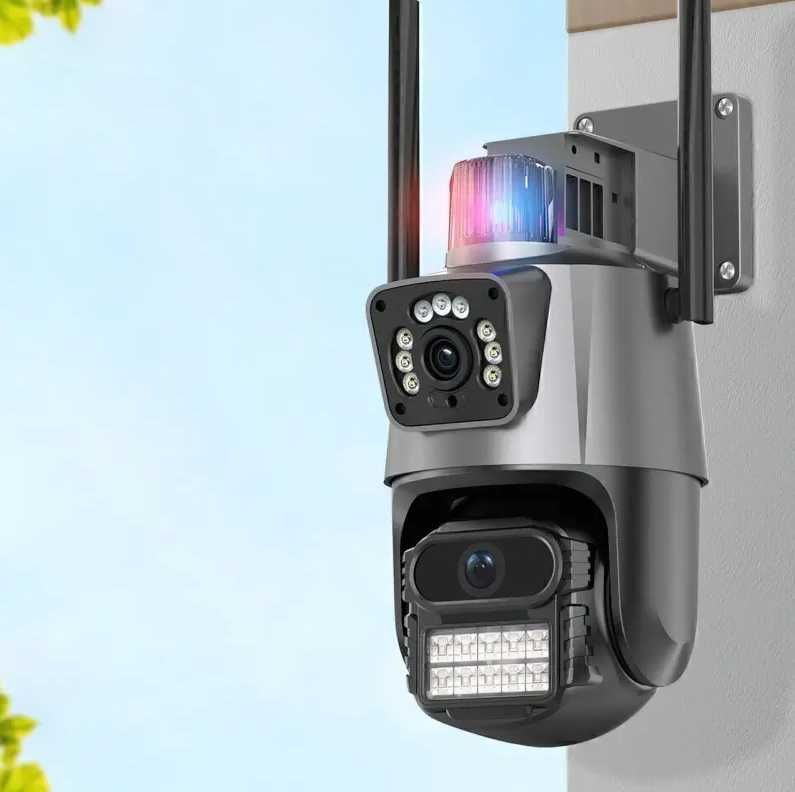 IP-камера Dual Lens, 8 Мп (4+4) поворотна, WiFi, iCSee, 64GB