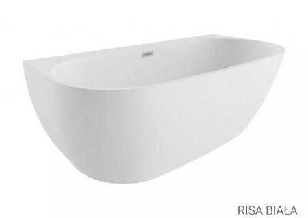 Wanna wolnostojąca przyścienna 160x80 RISA Polimat biała
