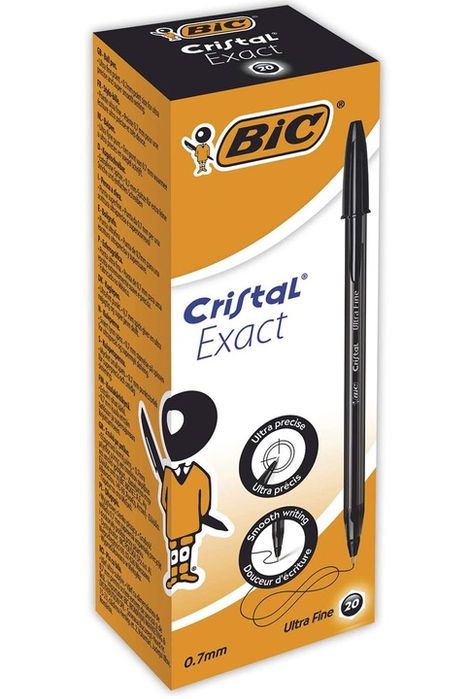 Bic Cristal Exact Długopis Tradycyjny 20 Szt. Czarny