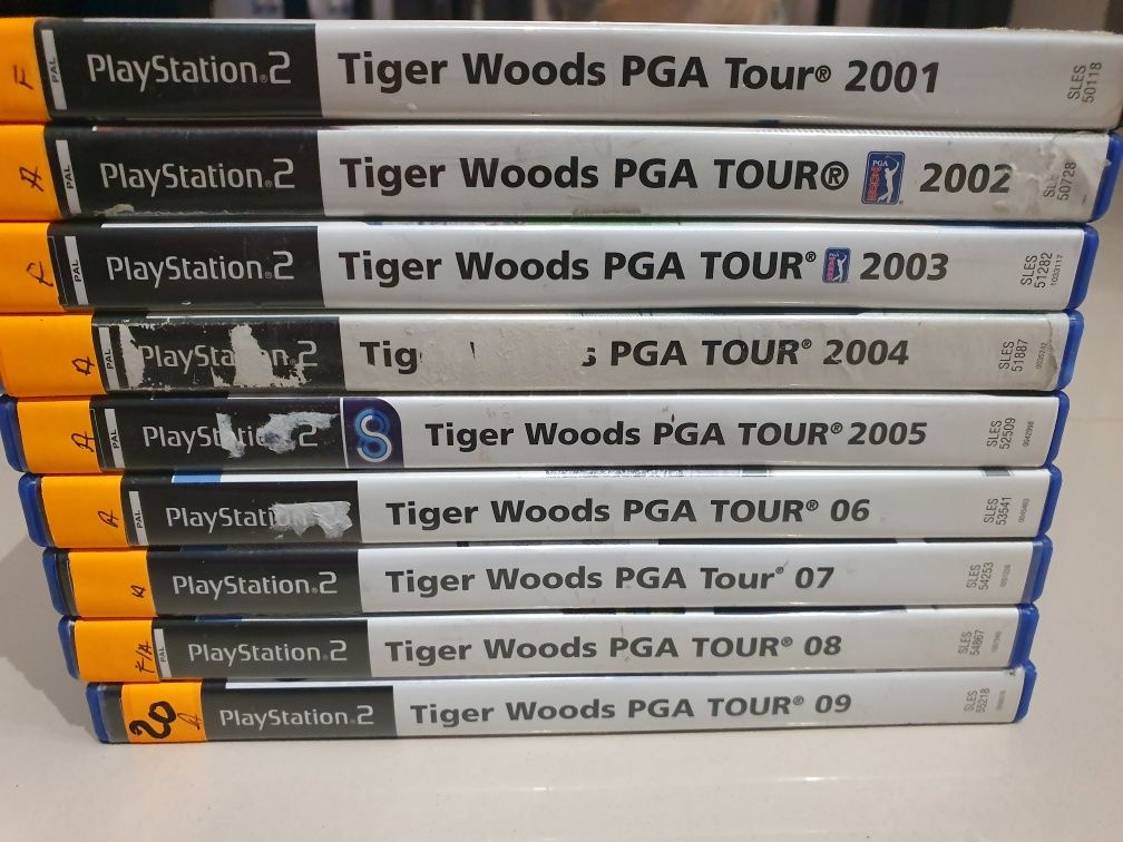 Gra gry ps2 playstation 2 9szt kolekcja Tiger Woods Golf 01-09 unikat