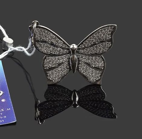 Серебряная подвеска підвіс кулон Бабочка Метелик
