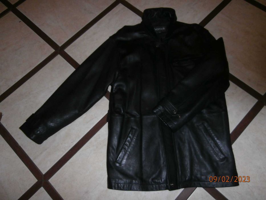 Kurtka skórzana 3/4 rozmiar L/XL - czarna / elegancka