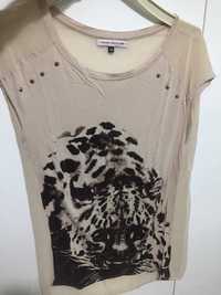 t-shirt senhora com estampado leopardo