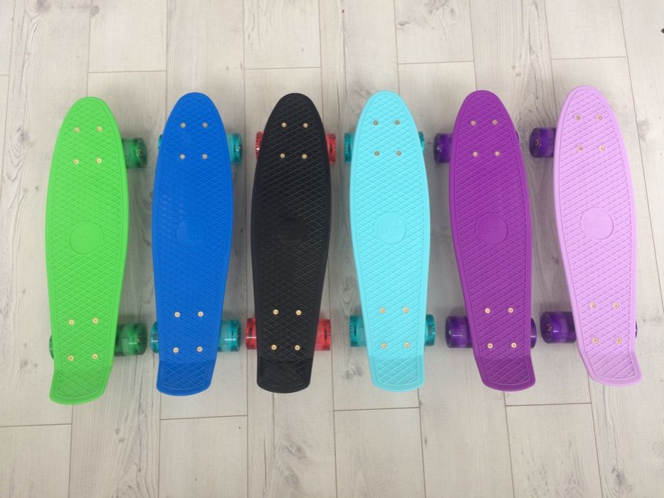 Пенни борд penny board со светящимися колесами пени скейт скейтборд