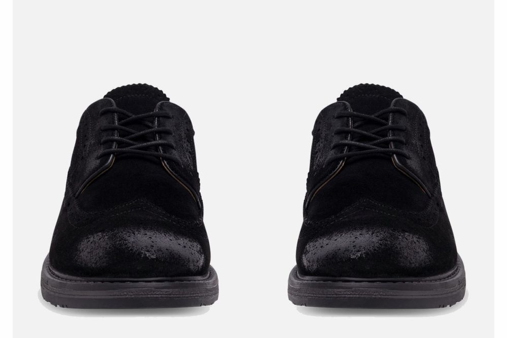 Чорні замшеві чоловічі броги