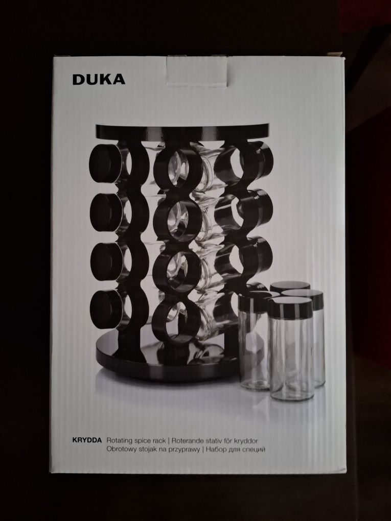 DUKA Krydda Stojak na przyprawy 16 pojemników SZKLANYCH
