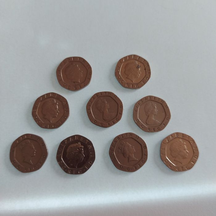 Moedas antigas Rainha Elizabeth II