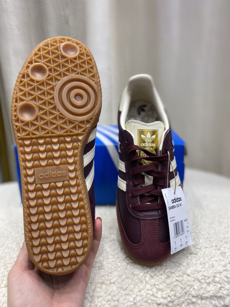 Оригінальні Кросівки Adidas Samba OG Maroon Gold Mettalic ID0477