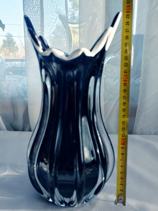 Wazon szklany Bohemia Sygnowany Czechosłowacja vintage czasy prl