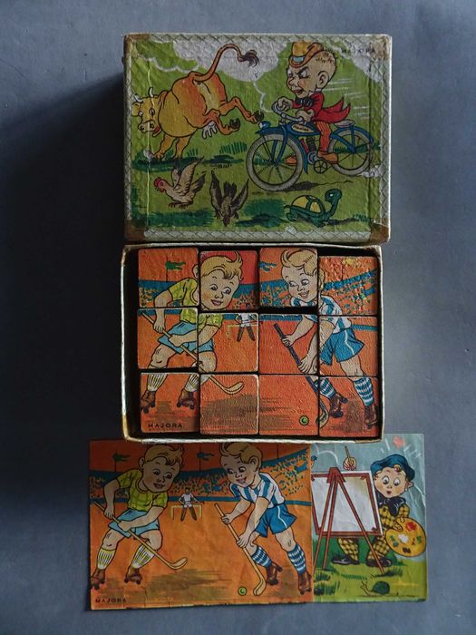 Antigo jogo Majora - Cubos (12 cubos em madeira)