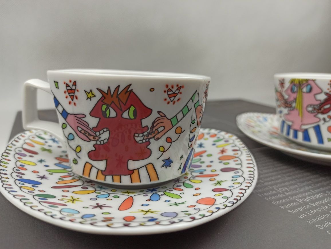 Zestaw kolekcjonerski Rosenthal Flash James Rizzi filiżanki Nowy