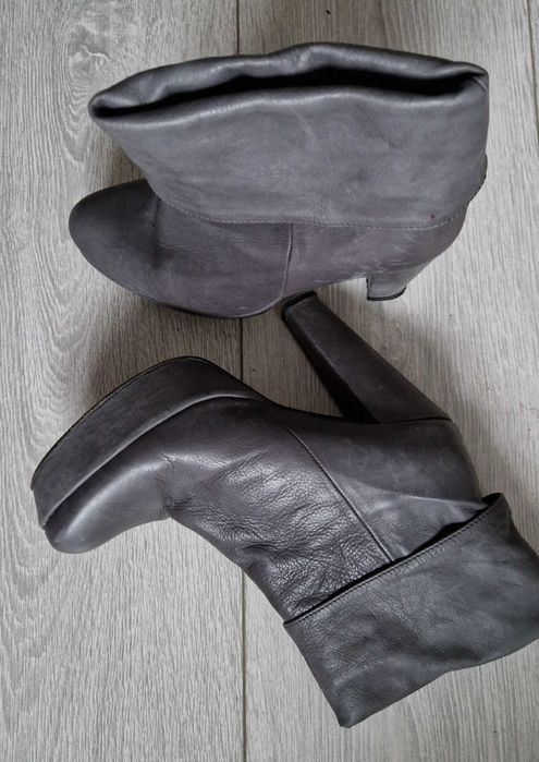 Kozaki damskie, skóra, rozmiar 37