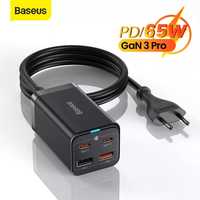 Зарядное Baseus 65W GaN3 Pro зарядка кабель Type C Apple MacBook air M