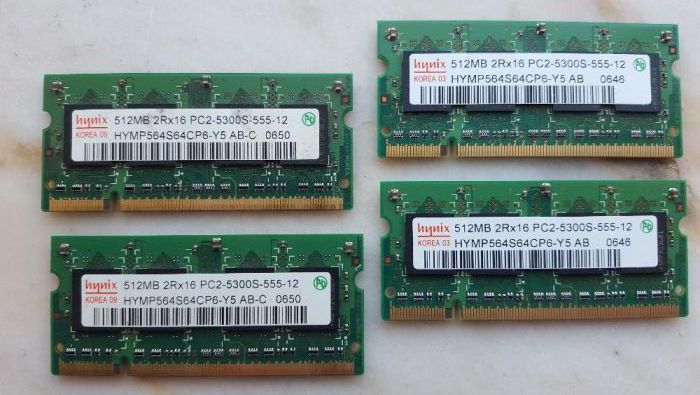 Memória RAM SO-DIM Hynix 4x512MB PC2-5300 DDR2-667MHz