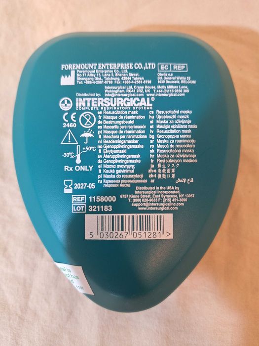 Máscara de RCP para respiração boca a boca