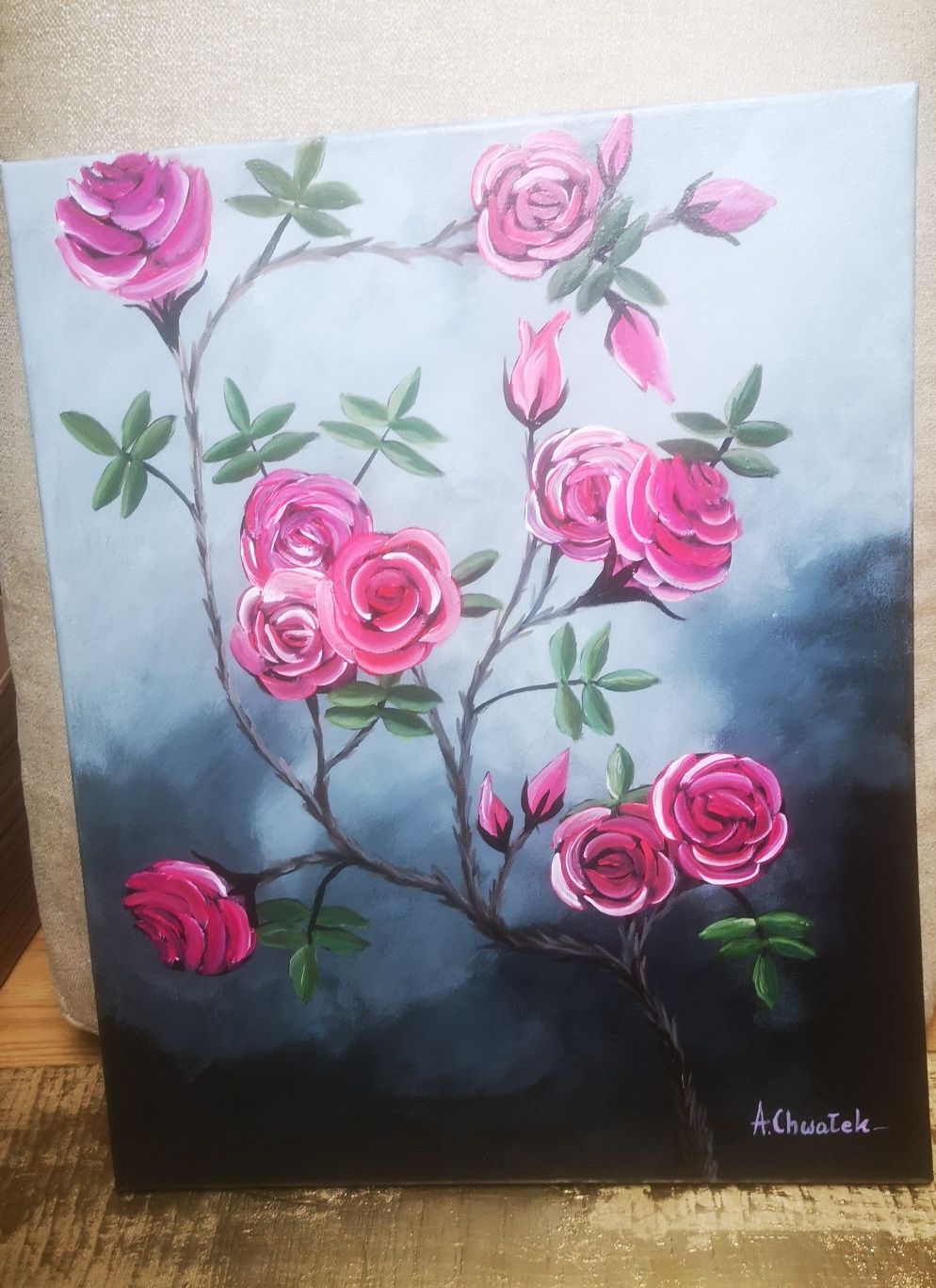 Obraz akryl 40 x 50 cm kwiaty róże dekoracje