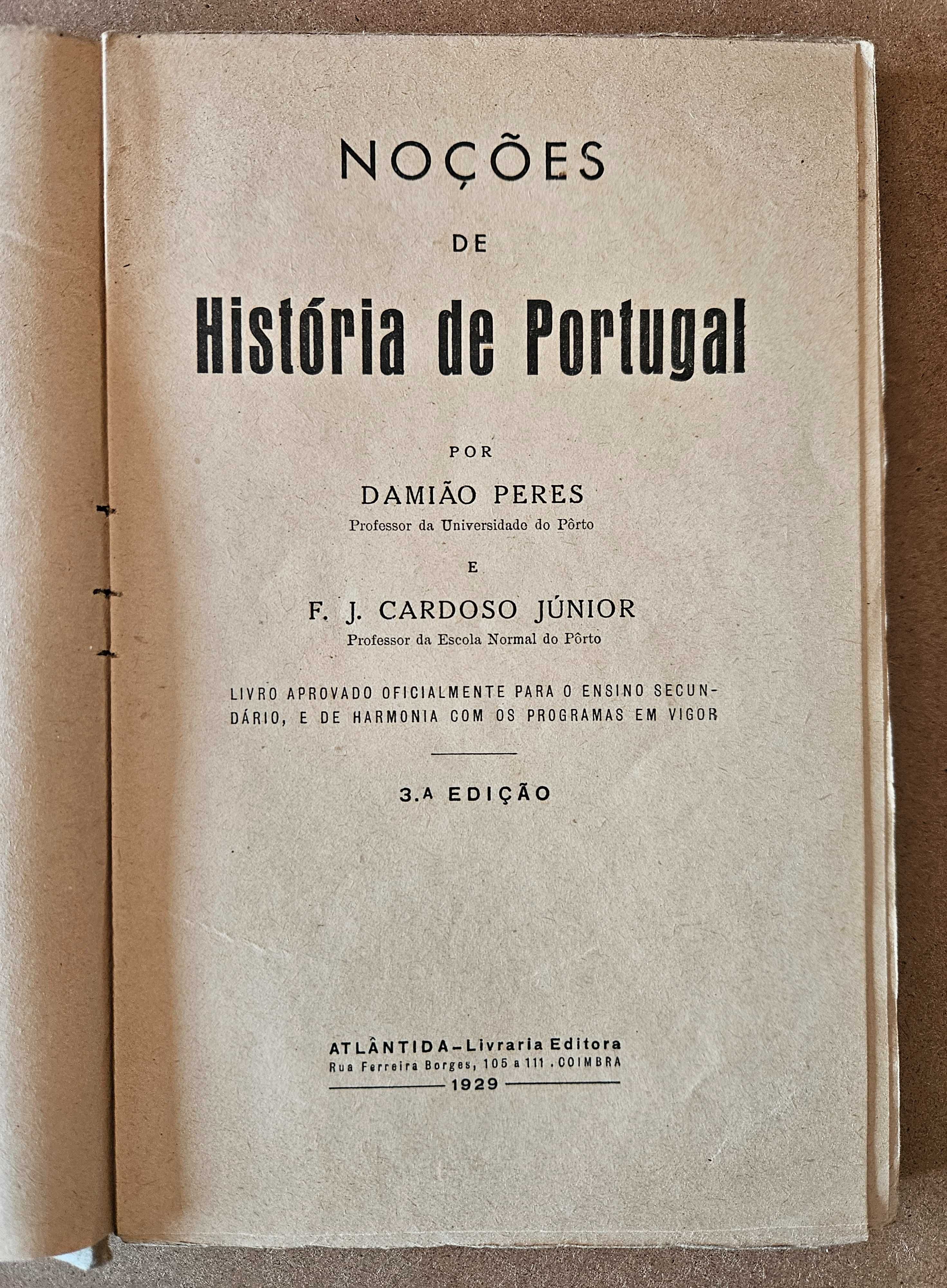 Livro Noções de História de Portugal - Damião Peres e Cardoso Júnior