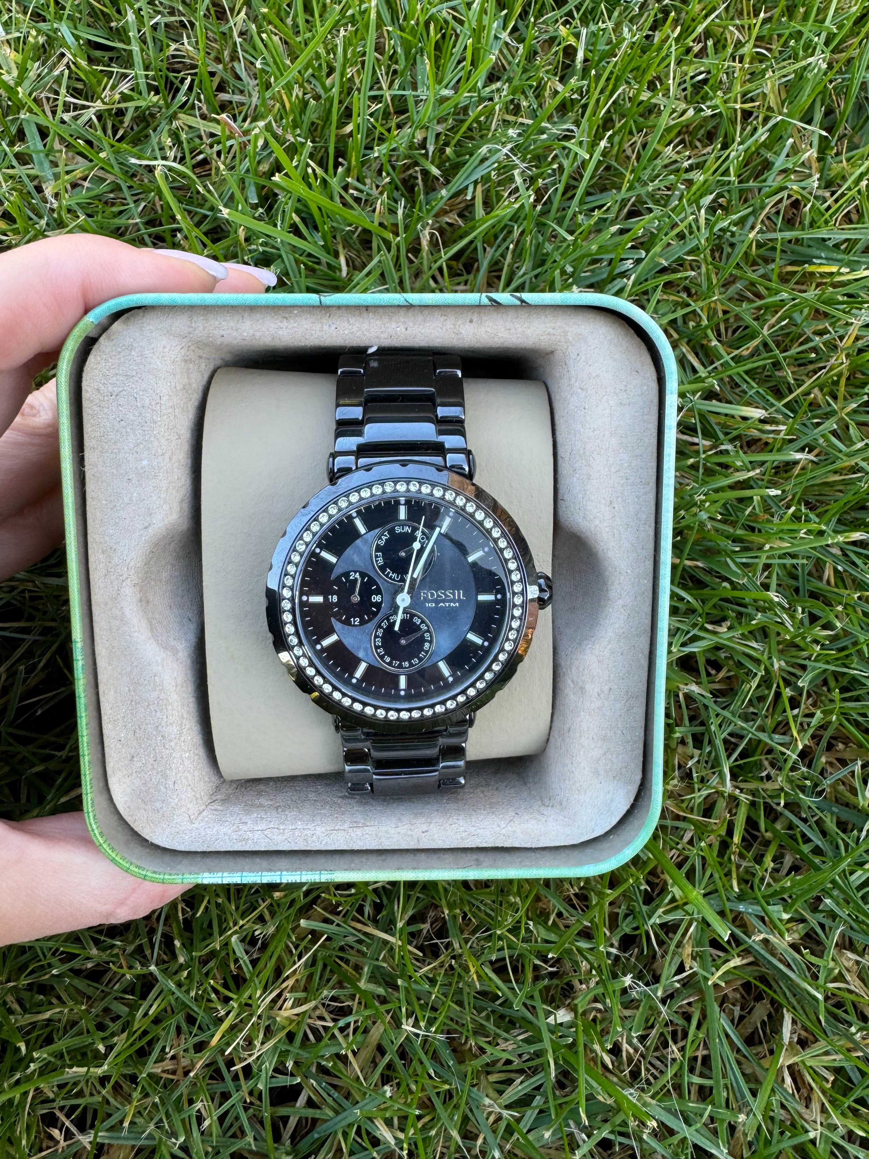 Брендовий годинник Fossil CE1009 USAОригінал чорний керамічний браслет