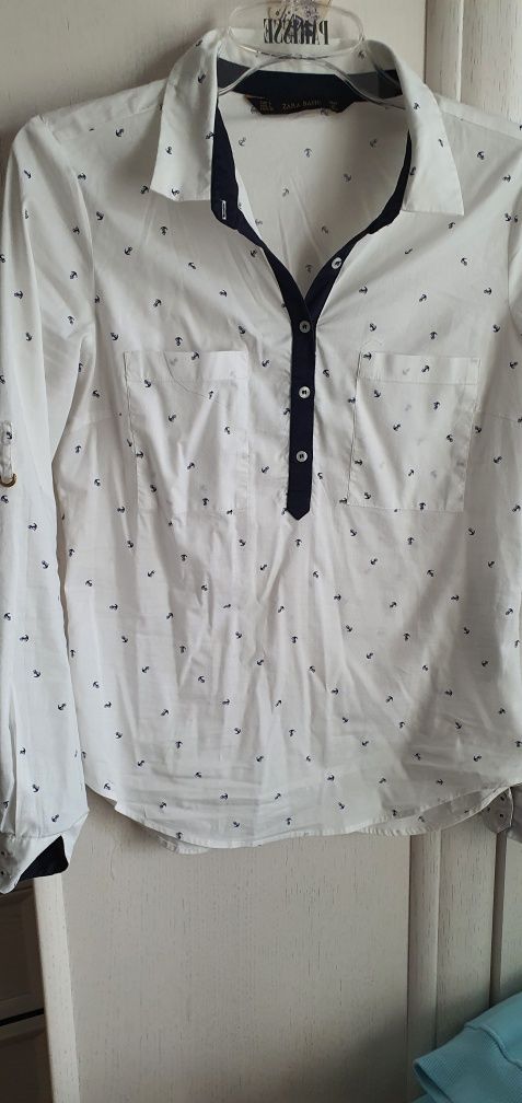 Koszula biała Zara r 36 38 w kotwice