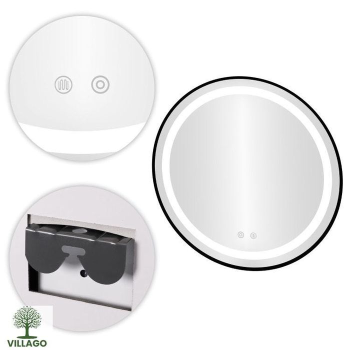 NOWE Lustro łazienkowe LED 60 cm okrągłe z anti-fog Villago Home