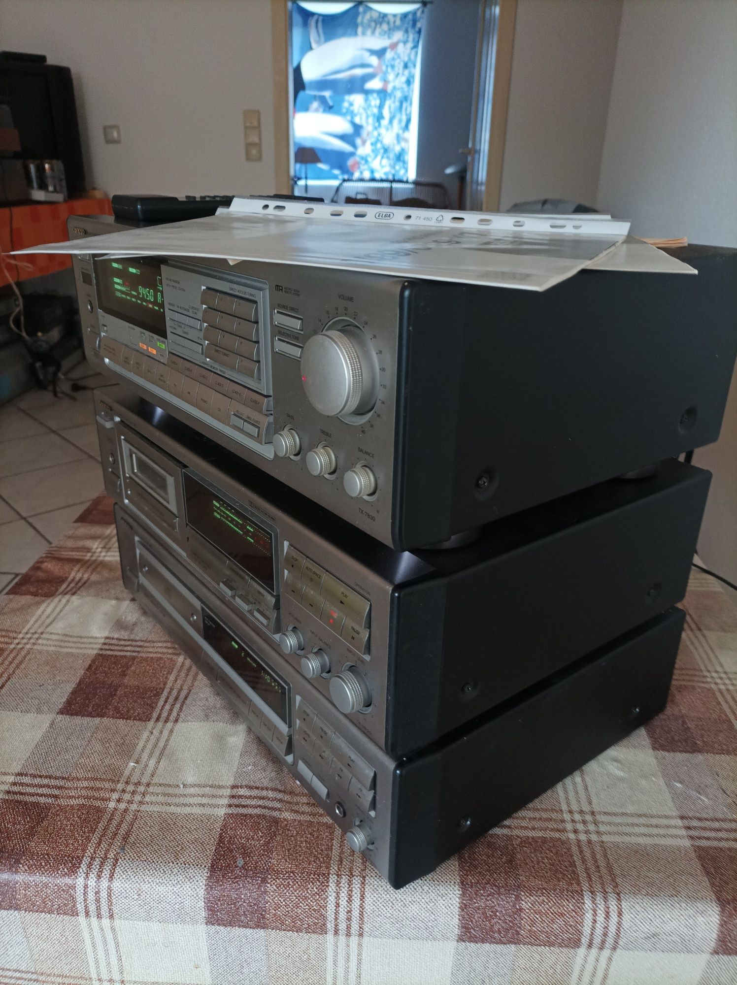 Wieża Onkyo TX7830,TA2820,DX6810 , pilot, papiery, vintage, audiofilsk