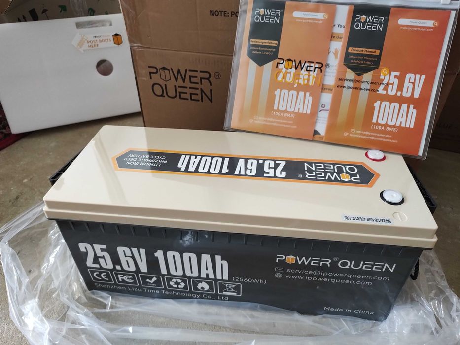 Аккумулятор Power Queen 25.6V 100Ah 2560Wh 24V LiFePO4 USA Батарея