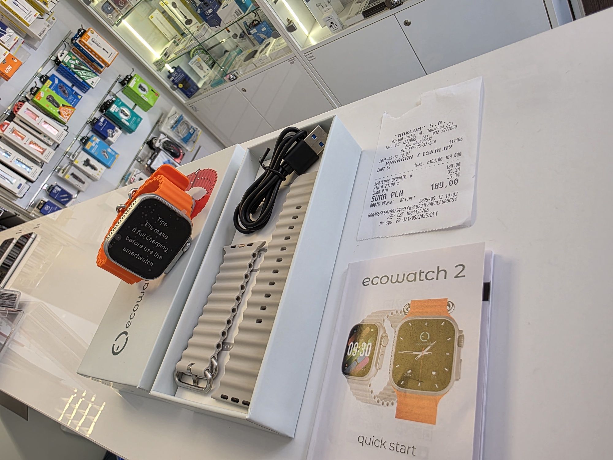Smartwatch Maxcom Ecowatch 2, a'la Watch Ultra, IP67, gwarancja 23m.