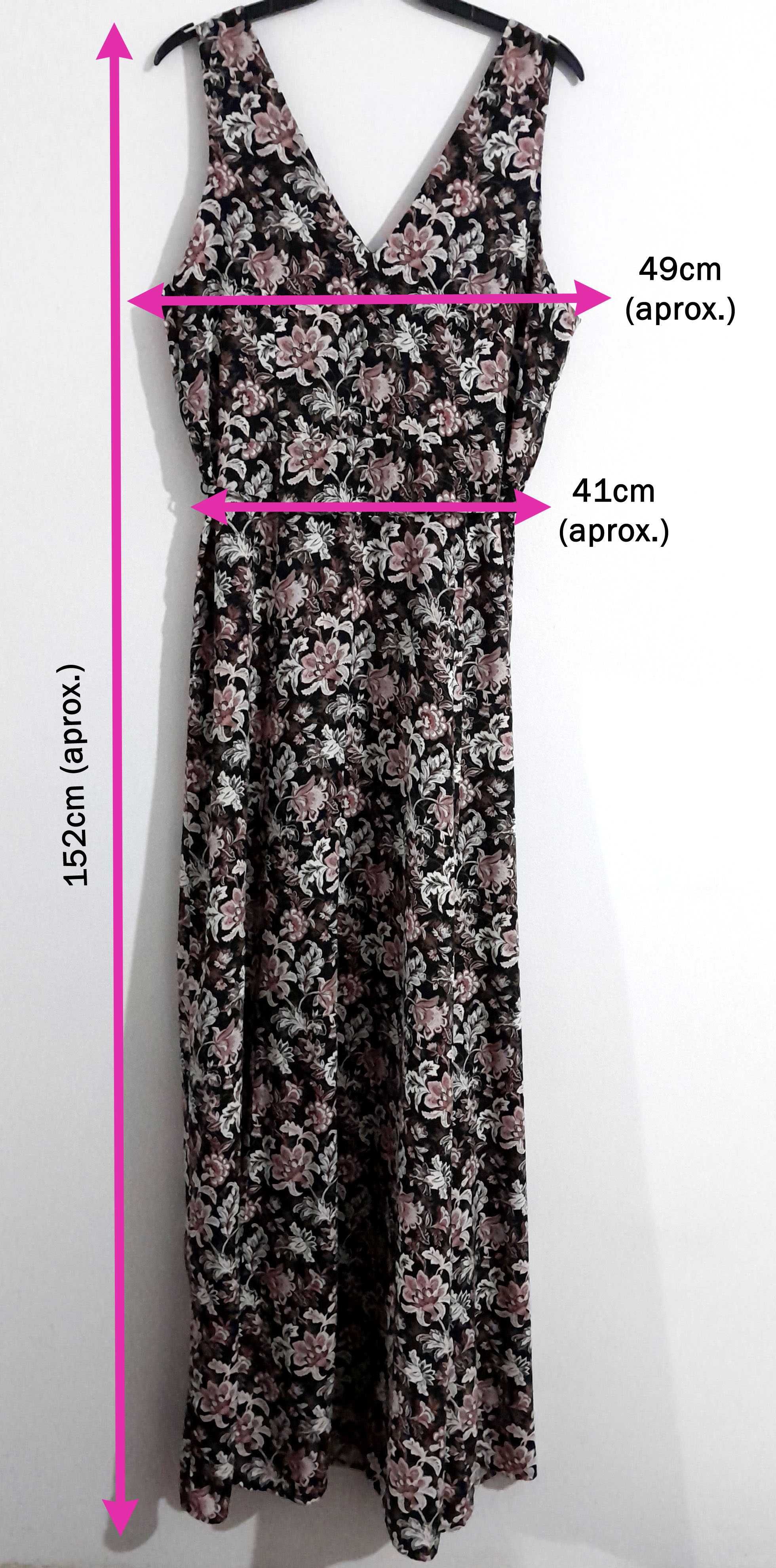 Vestido comprido padrão floral da Mango T: L Novo c/etiqueta