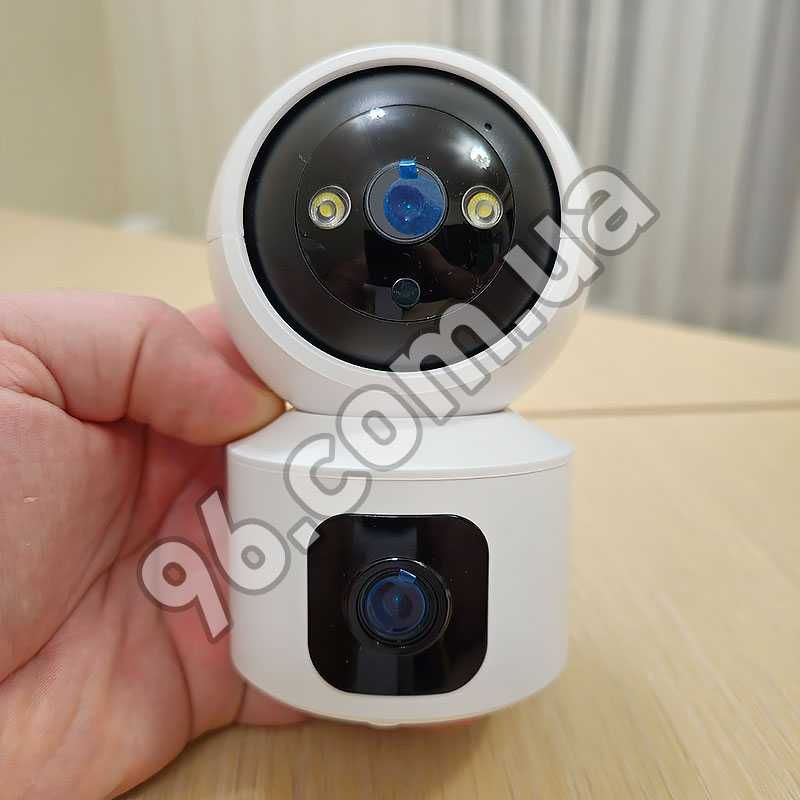 Поворотная Wi-Fi ip камера видеонаблюдения 2 объектива 1080p iCam365