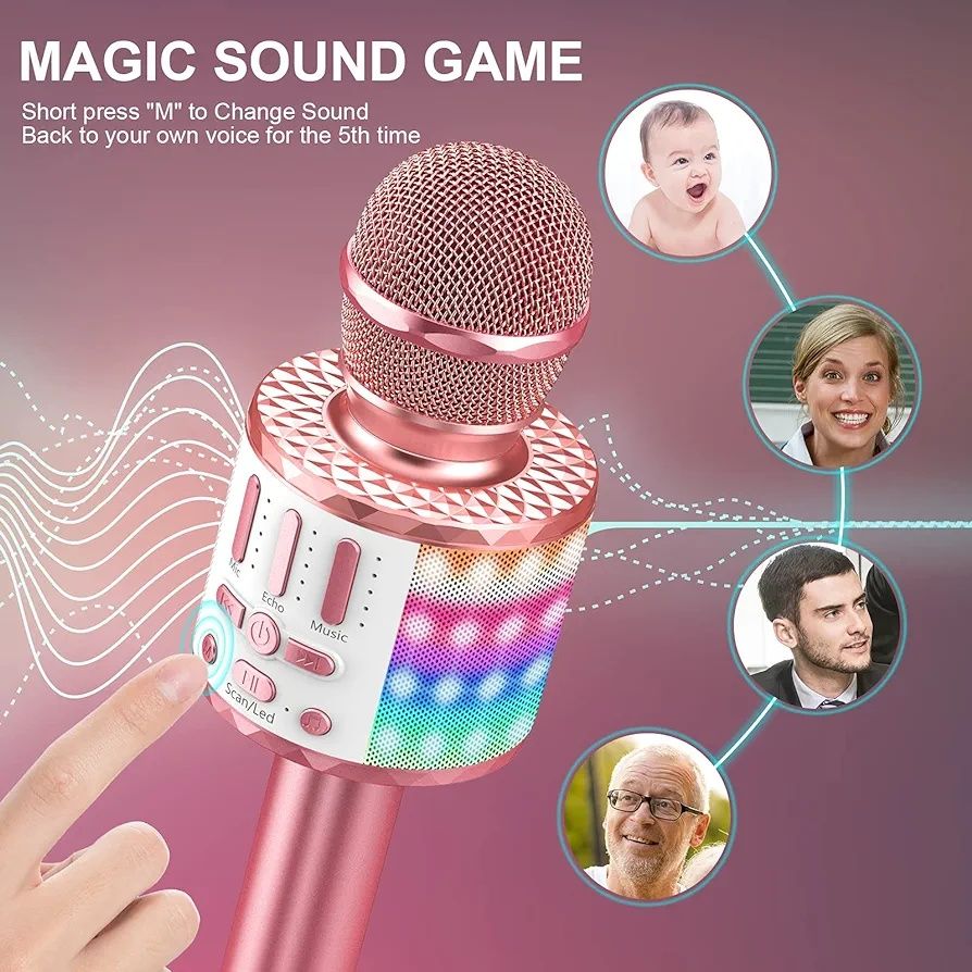 Mikrofon karaoke Bluetooth, bezprzewodowe mikrofony