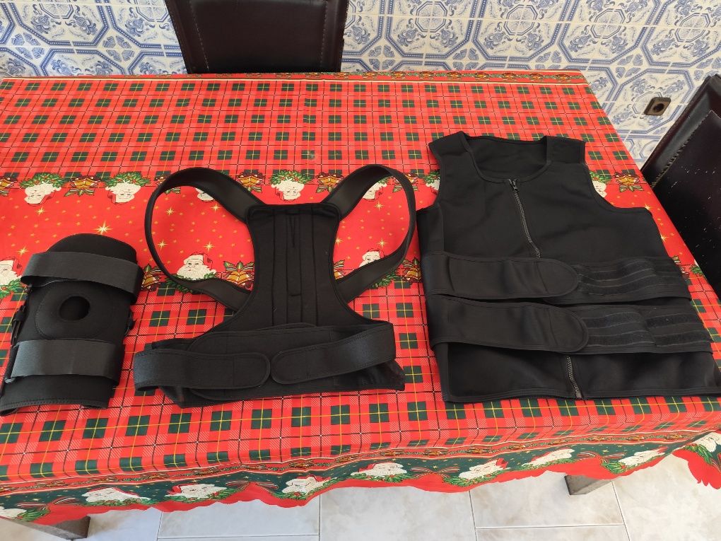 Conjunto redutor de barriga, joelheira e corretor de postura xl