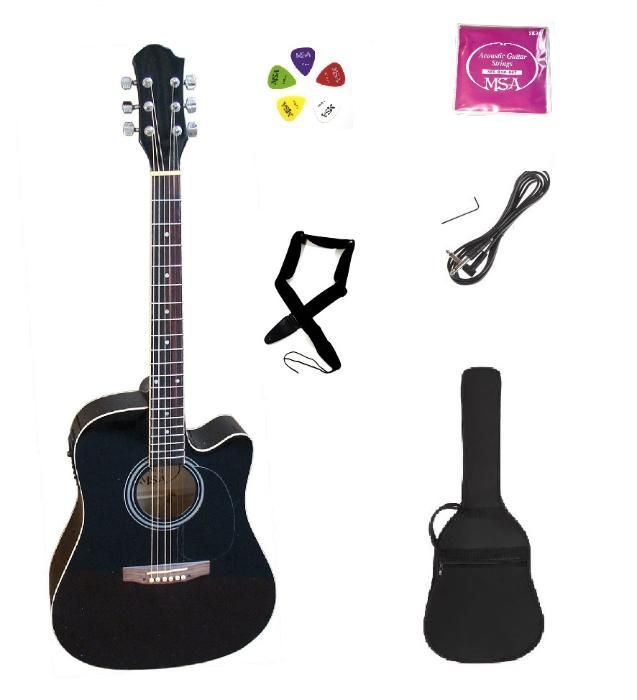 Gitara elektro-akustyczna + pokrowiec i akcesoria
