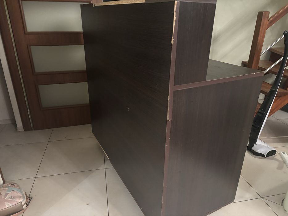 Mobilny bar drewno ruchome szuflady
