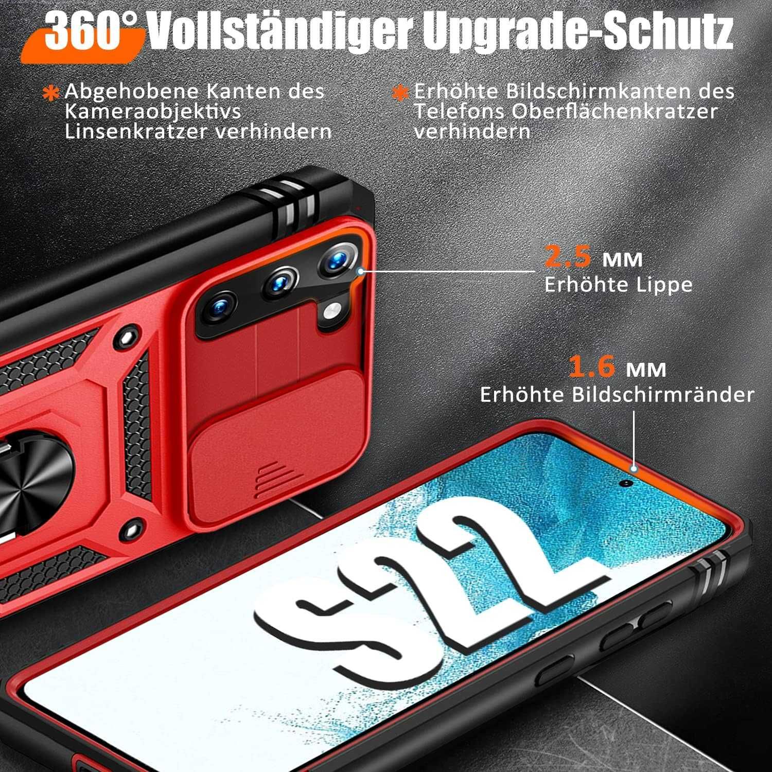 Giyer Protect etui do Samsung Galaxy S22 5G osłona aparatu czerwone