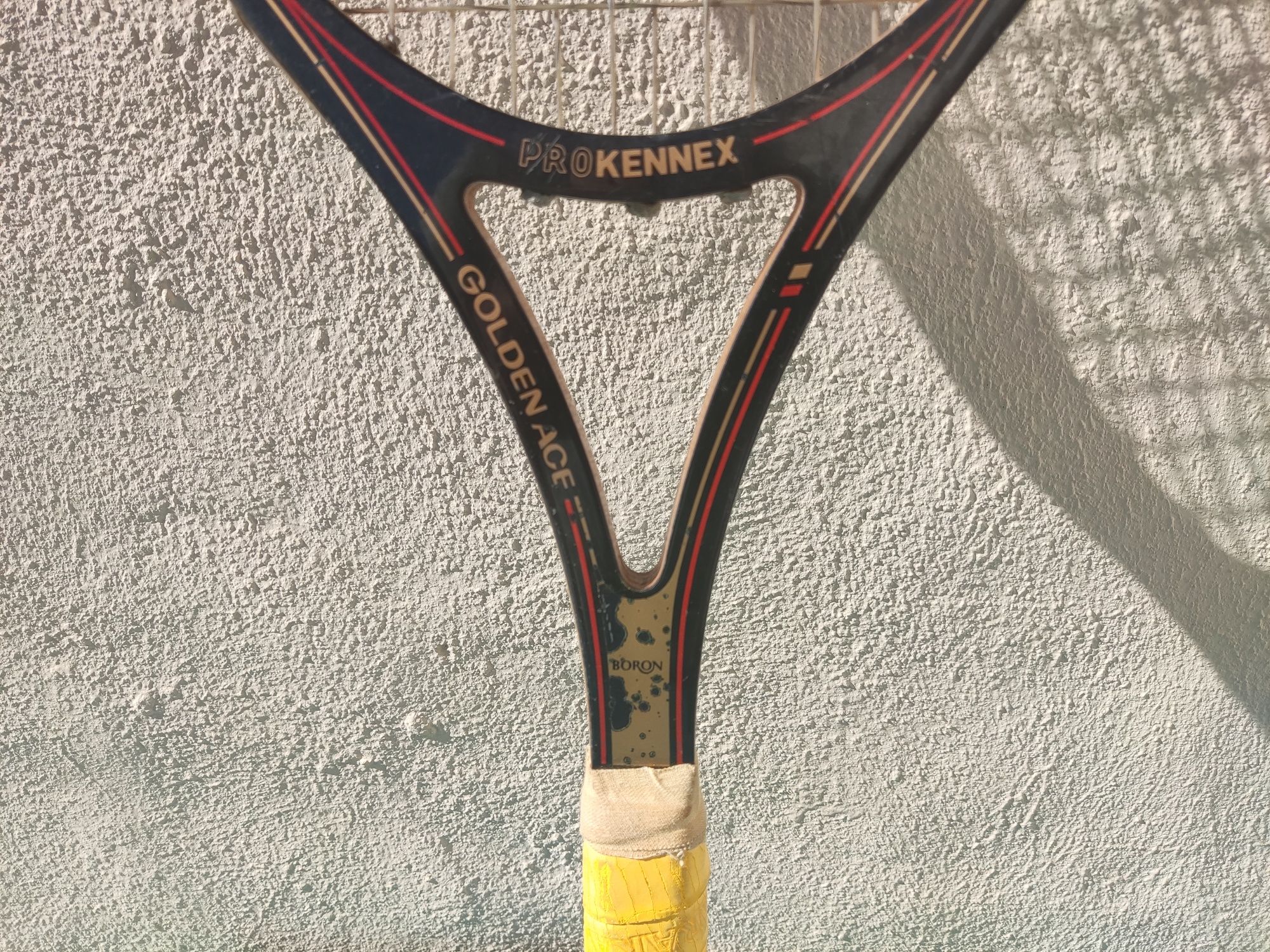 Raquete de ténis antiga Pro Kennex Boron "Golden Ace" Jose Luis Clerc