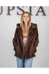Оригинальная норковая шуба с капюшоном Kopenhagen Fur Mink