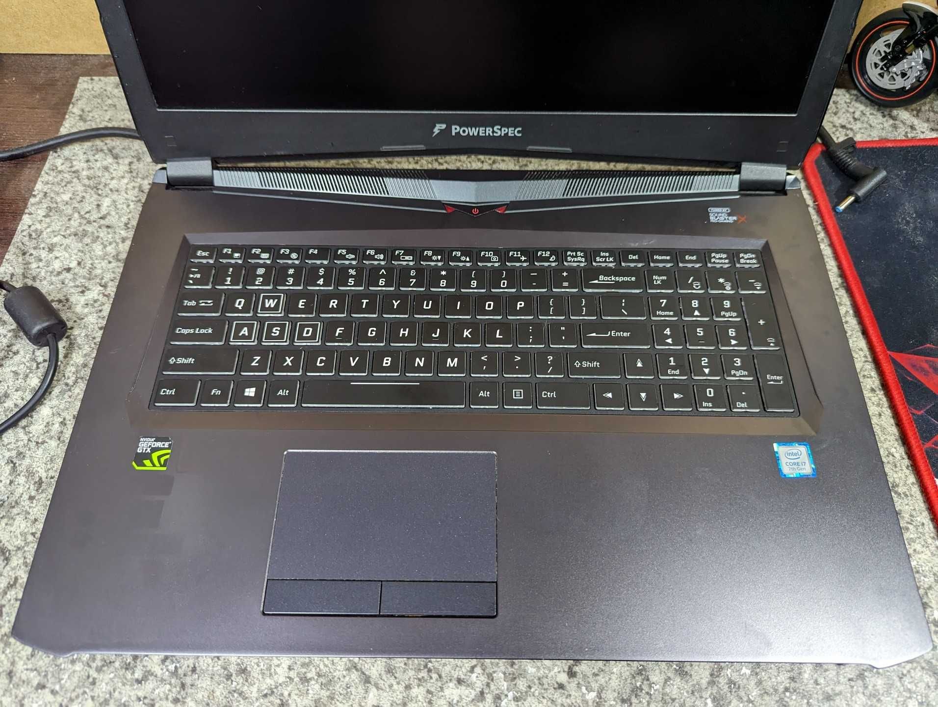 Ноутбук PowerSpec 1710 17" FHD i7 7700HQ 16GB 512GB SSD GTX 1070 8Gb