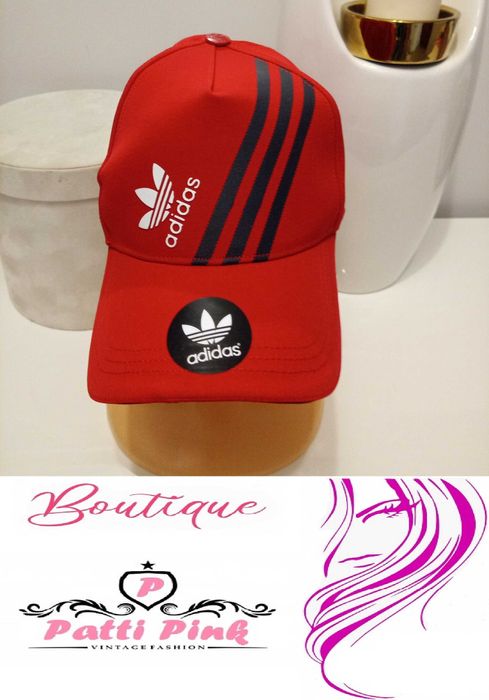 czapka czapeczka z daszkiem czerwona firmy adidas