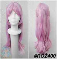 Różowa długa peruka z kitką grzywką cosplay wig Shikimori