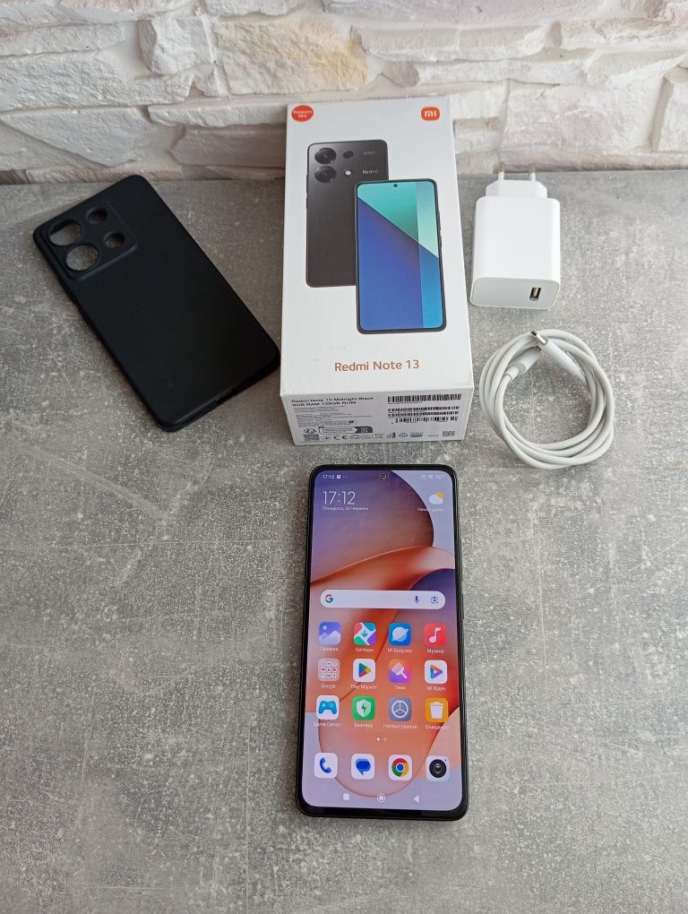 Redmi Note 13 6/128 ГБ з NFC + комплект (чохол, зарядка, плівка)